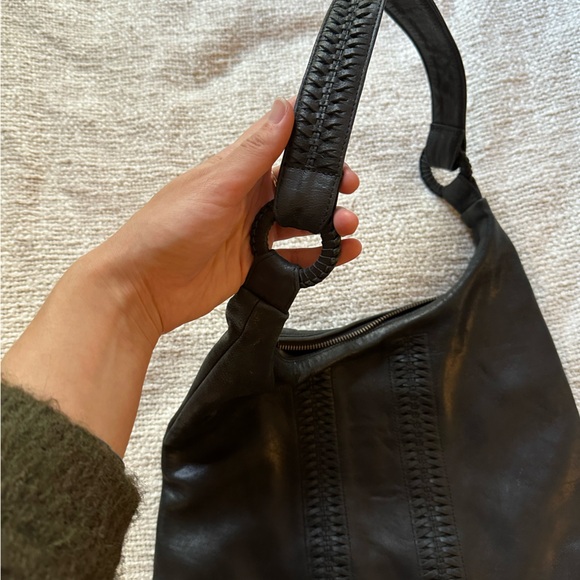 Lilla Lane Black Leather Shoulder Bag Vintage - Picture 5 of 13